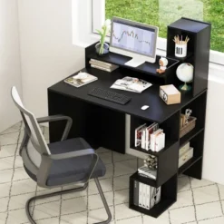 Tangkula 48" Modern Computer Desk Home Office Workstation W/ Hutch & Storage Shelves -Beauty house GUEST 293442ea 3d07 4669 b5c4 b12b03c15104