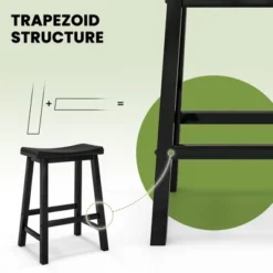 Tangkula Set Of 4 Saddle Bar Stools Counter Height Dining Chairs W/ Wooden Legs Black -Beauty house GUEST 294609fa b5fb 4c7a b1a3 8bd5acac4fc1