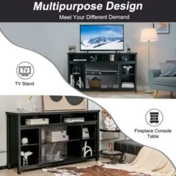 Tangkula 58" TV Stand Entertainment Console Center W/ Adjustable Open Shelves Up To 65" 14 Tangkula 58" TV Stand Entertainment Console Center W/ Adjustable Open Shelves Up To 65" -Beauty house GUEST 299598bd 8e4f 4e0d 96a3 d59166700364