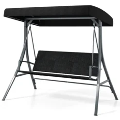 Tangkula 3-Person Porch Swing W/ Stand W/ Rattan Seat Back Metal Frame Adjustable Shade 19 Tangkula 3-Person Porch Swing W/ Stand W/ Rattan Seat Back Metal Frame Adjustable Shade -Beauty house GUEST 299ce84c d401 4bbe ae05 b8504301fa99