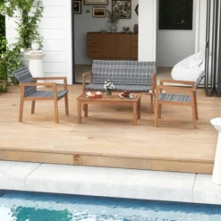 Tangkula 8 Pieces Patio Furniture Set PE Rattan Patio Bistro Set W/ Loveseat -Beauty house GUEST 29a835f7 091c 4abd bc42 a0231979f9dd