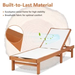 Tangkula 1PC/2PCS Outdoor Chaise Lounge Chair, Eucalyptus Wood Recliner W/ 5-Level Backrest, Breathable & Quick Drying Seat Fabric -Beauty house GUEST 29b08f44 4aa3 4379 a710 c89c535f46b3