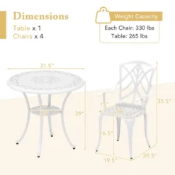 Tangkula 5 Pieces All-Weather Outdoor Cast Aluminum Dining Set Round Dining Table -Beauty house GUEST 2a071cd6 8bd2 4627 a77a b1ef6735a496