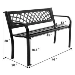 Tangkula Antique Steel Bench Patio Garden Chair Porch Cast For Outdoor -Beauty house GUEST 2a0bb6b3 ff93 4afb ba72 3ee2a33e7829