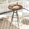 Tangkula 28" Outdoor Bar Table W/ Wood-Like Tabletop Umbrella Hole & Footrest For Backyard -Beauty house GUEST 2a3d3419 a4a4 4157 a579 469e4c7f3f0a
