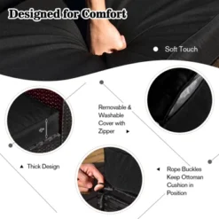 Tangkula 9 PCS Outdoor PE Rattan Wicker Sectional Sofa With 42" 60,000 BTU Gas Fire Pit Table Space-Saving Conversation Set With Storage Box Black -Beauty house GUEST 2ab90dde 668d 4d5e 8072 2c4bfcd8e741