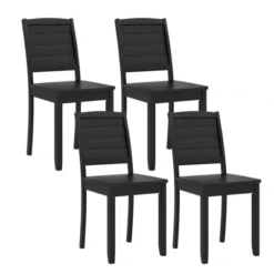 Tangkula 4 PCS Armless Wood Dining Chair W/ Rubber Wood Legs Curved Backrest Kitchen -Beauty house GUEST 2ac5942e 44e8 493f a039 bafb7bdb5d1f