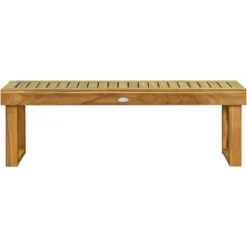 Tangkula Set Of 2 Patio Garden Dining Bench Acacia Wood Bench -Beauty house GUEST 2ad1e5b1 a487 47ac ad20 ccb1a8031cac