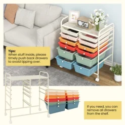 Tangkula Office Rolling Cart 12 Storage Drawer Studio Organizer Bins Scrapbook Paper Macaron -Beauty house GUEST 2b4d6e3b 8753 4dd5 a143 7e7c23c02549