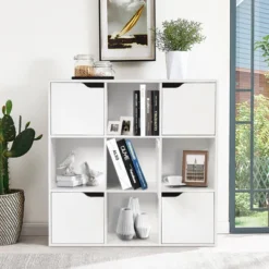 Tangkula 9 Cube Bookcase Toys Storage Bookshelf Freestanding Wood Cubby Display Cabinet Organization -Beauty house GUEST 2b6383e5 7685 49cf a4c7 ed4901ef3fb3