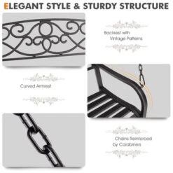 Tangkula Patio Hanging Porch Swing Outdoor 2-Person Metal Swing Bench Chair W/ Chains 18 Tangkula Patio Hanging Porch Swing Outdoor 2-Person Metal Swing Bench Chair W/ Chains -Beauty house GUEST 2c05fb84 3685 4d53 9ccd c7f32f1d4171