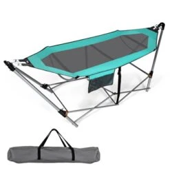 Tangkula Portable Folding Hammock Free Standing Hammock W/ Stand-Folds&Carrying Bag&Anti-Slip Buckle&Storage Pocket -Beauty house GUEST 2c355553 cb39 4803 acb7 5f2d7afc4bdc