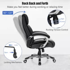 Tangkula Adjustable Executive Chair Rolling High Back Leather Office Chair Black -Beauty house GUEST 2c5505f1 20d1 45d9 8217 1d55d86c720a