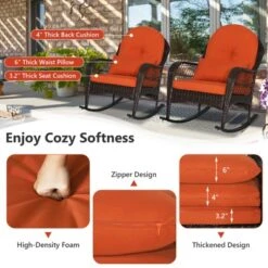 Tangkula 2-Piece Patio Garden Wicker Rattan Rocking Chair Furniture W/ Cushion -Beauty house GUEST 2c87617e aaf2 4fcb b4b9 35412820dd10 1