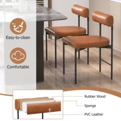 Tangkula Dining Chair Set Of 4 Faux Leather Upholstered Kitchen Side Chair W/ Curved -Beauty house GUEST 2d1f085c f87c 4c58 b7a2 22e2fa1eb962