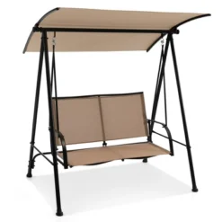 Tangkula 2-Person Patio Swing Seat Swing Bench Canopy Swing Loveseat Outdoor -Beauty house GUEST 2d2320c4 c900 403f b352 f9a7a9d9bed1