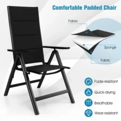 Tangkula Patio Folding Chairs Lightweight Outdoor Dining Chairs W/ Padded Seat -Beauty house GUEST 2d30d456 af58 4e6a 8cce df8e9a3c8335