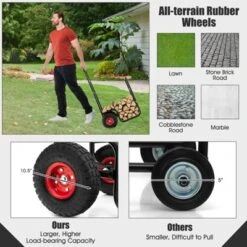 Tangkula Firewood Log Cart Carrier Firewood Cart Wood Hauler With Wear-Resistant And Shockproof Rubber Wheels -Beauty house GUEST 2de47faf 20d7 4476 8ce7 5eed24e14b64