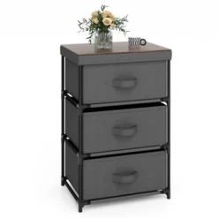 Tangkula 1pc/2pcs Dresser With 3 Drawers, Fabric Storage Organizer Tower Unit Tall Nightstand Bedside Table With Removable Lid For Bedroom -Beauty house GUEST 2e2ccbf3 554b 40d8 bb52 04e40a90179d