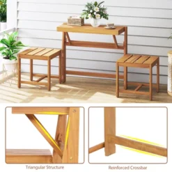Tangkula 3-in-1 Outdoor Acacia Wood Loveseat Bench Furnitur W/ Slatted Seat For Garden 15 Tangkula 3-in-1 Outdoor Acacia Wood Loveseat Bench Furnitur W/ Slatted Seat For Garden -Beauty house GUEST 2e6ea08c 330b 467a b2cf b2dd27186e35