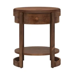 Tangkula 2PCS Nightstand W/ Shelf & Wood Grains Drawer Round End Table For Living Room -Beauty house GUEST 2e7bbfdf dfa3 42ed 80cc a2435d368120