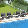 Tangkula Patio Chairs Set Of 4 W/ Removable Cushions Heavy Duty Metal Frame Poolside -Beauty house GUEST 2f034a19 63ee 43d2 8826 a251b0bc048c