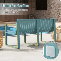 Tangkula Patio Loveseat 2-Person Bench W/ Curved Backrest Slatted Design For Backyard -Beauty house GUEST 2f242fc7 fcbf 4b2e af4e 4347b2378b2e