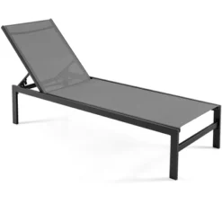 Tangkula Patio Chaise Lounge Outdoor Adjustable Lounge Chair W/ 6-Position Backrest Grey -Beauty house GUEST 301e5e79 ad66 4e58 8b57 92e69eecfd01