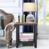 Tangkula Industrial Coffee End Table Bedside Nightstand With Shelf Black/Silver -Beauty house GUEST 30f91397 179d 4de5 b3dd 4d92afdd5353 1