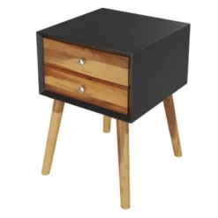 Tangkula Wooden Nightstand With 2 Storage Drawers Accent End Side Table For Bedroom&Living Room -Beauty house GUEST 30fac6cb 7669 4721 8a15 ef178f34c619