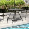 Tangkula 32" Patio Dining Table W/ 1.6" Umbrella Hole & Lid DPC Tabletop For Backyard -Beauty house GUEST 3174ef70 e642 49d9 99a9 6b5b220f6141