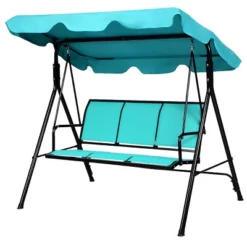 Tangkula Outdoor Swing Canopy Patio Swing Chair 3 Person Canopy Hammock Blue -Beauty house GUEST 31da50ce 22a9 4eec 8ba2 9f4a6d3d8394
