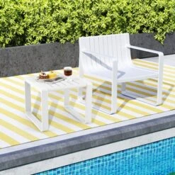 Tangkula Outdoor Side Table Set Of 2 18" Weather Resistant Adirondack Table Patio