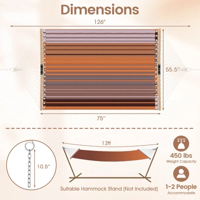 Tangkula Patio Hammock Foldable Portable Swing Chair Bed Detachable Pillow Blue & Green 10 Tangkula Patio Hammock Foldable Portable Swing Chair Bed Detachable Pillow Blue & Green - Image 8