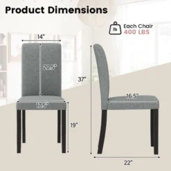 Tangkula Dining Chair Set Of 4 Mid-Century Modern Fabric Upholstered Parson Chairs -Beauty house GUEST 357ff05b 3c34 471f b651 87ec2987940f