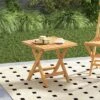 Tangkula 2 PCS Outdoor Folding Side Table Acacia Wood End Table Square Patio Bistro Table