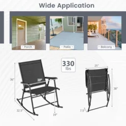 Tangkula 4pcs Patio Folding Rocking Chair Heavy-Duty Metal Frame Rockers Outdoor -Beauty house GUEST 363214ba 7f58 4cbc 9f3b 529615773854
