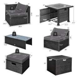 Tangkula 9PCS Furniture Set W/ 32" Fire Pit Table 50,000 BTU Square Propane Fire Pit Patio Gray 14 Tangkula 9PCS Furniture Set W/ 32" Fire Pit Table 50,000 BTU Square Propane Fire Pit Patio Gray -Beauty house GUEST 367d4925 e8d1 410a b930 04cfae980410