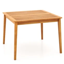 Tangkula 39" 4-Person Outdoor Acacia Wood Dining Table W/ 1.96" Umbrella Hole For Porch -Beauty house GUEST 372c13b3 38ec 4b80 8690 783d1ac8ed2c