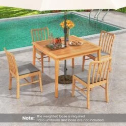 Tangkula 39" 4-Person Outdoor Acacia Wood Dining Table W/ 1.96" Umbrella Hole For Porch -Beauty house GUEST 37c30bc4 e908 4f7a 9fd4 a14dd39bd3c8