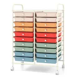 Tangkula Office Rolling Cart 20 Storage Drawers Scrapbook Paper Studio Organizer Macaron -Beauty house GUEST 39bfa6eb ac38 4cbd a5c1 eb3394d3254a