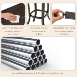 Tangkula Set Of 3 Swivel Bar Height Bistro Set Cushioned Table Stools Furniture Patio Outdoor -Beauty house GUEST 3a183e30 b333 417a b2af ccd25db8672d