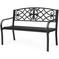 Tangkula Loveseat Metal Garden Bench Heavy-duty Park Loveseat Chair Seat -Beauty house GUEST 3ac3b3a1 4316 48ce 9ba2 3da5ed8d9e51
