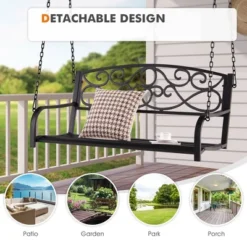 Tangkula Patio Hanging Porch Swing Outdoor 2-Person Metal Swing Bench Chair W/ Chains 16 Tangkula Patio Hanging Porch Swing Outdoor 2-Person Metal Swing Bench Chair W/ Chains -Beauty house GUEST 3aebee48 165d 4705 8da8 4cb7155452f6