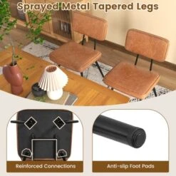 Tangkula Dining Chairs Set Of 4 W/ PU Leather Cover Filled Sponge Waterfall Seats -Beauty house GUEST 3b238114 cc7c 4c87 9e35 d05be2013147