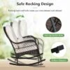 Tangkula 2PCS Patio Wicker Rocking Chair W/ White Seat Cushions & Lumbar Pillow Porch