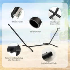 Tangkula Portable Indoor Outdoor 2-Person Double Hammock Set W/ Stand And Carrying Cases -Beauty house GUEST 3d7f68fb cfc3 46f2 bb10 a57b1f415e7d