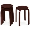 Tangkula Set Of 4 Stacking Bentwood Stool Round Dining Chair Backless Bar Stool -Beauty house GUEST 3ed04b9e 340f 40b4 b829 10ced53beab5