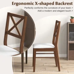 Tangkula Dining Chairs Set Of 4 Upholstered Kitchen Side Chairs W/ Rubber Wood Frame -Beauty house GUEST 3f298517 ab0b 4cfa b628 9836c3f47ce1
