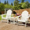 Tangkula Patio 3PCS Adirondack Chair Side Table Set Outdoor Chair Set With End Table Weather Resistant Cup Holder For Backyard Garden White -Beauty house GUEST 3fc035ca 33cb 44b8 a19e 1d5d7d4c40b4
